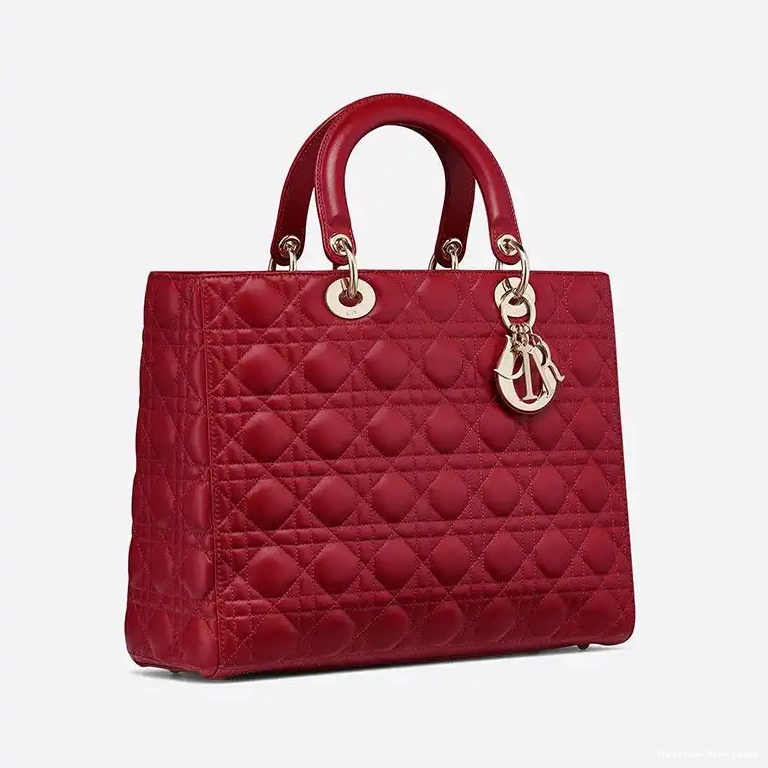 Cheap Gold Cannage Lady Bag Large Lambskin Dior Red 0622 Luxury